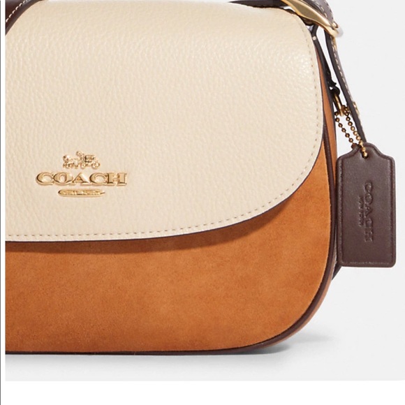 NWT COACH CB895 MACIE SADDLE BAG IN COLORBLOCK GENUINE LEATHER/SUEDE CROSSBODY - Picture 6 of 7